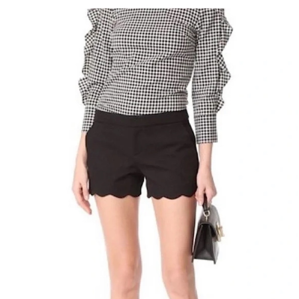 Club Monaco Scallop Hem Shorts in Black
